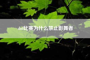 dnf比赛为什么禁止影舞者