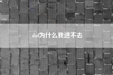 dnf为什么我进不去