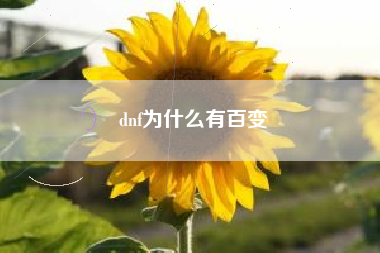 dnf为什么有百变