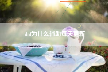 dnf为什么辅助每天更新