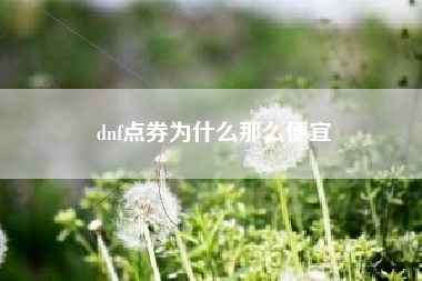 dnf点券为什么那么便宜