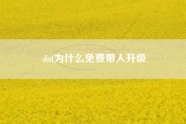 dnf为什么免费带人升级