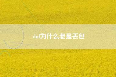 dnf为什么老是丢包