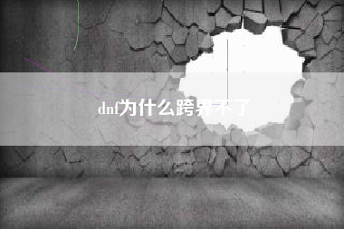 dnf为什么跨界不了