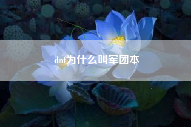 dnf为什么叫军团本