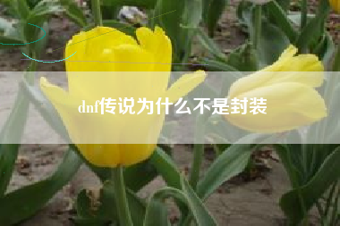 dnf传说为什么不是封装