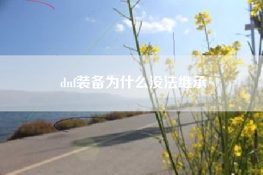 dnf装备为什么没法继承