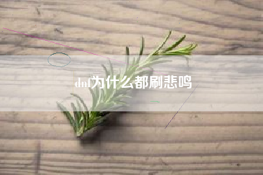 dnf为什么都刷悲鸣