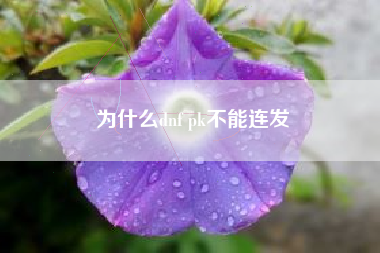 为什么dnf pk不能连发