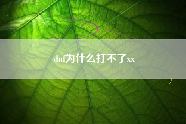 dnf为什么打不了xx