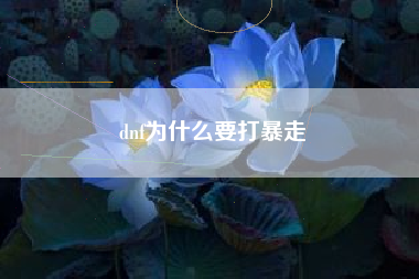 dnf为什么要打暴走