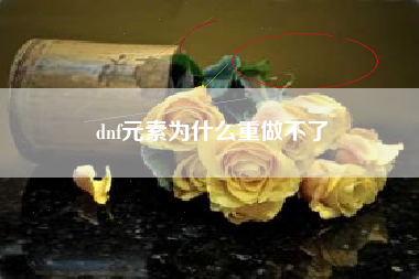 dnf元素为什么重做不了