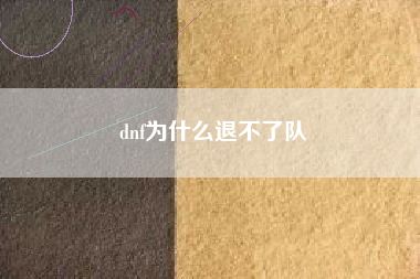 dnf为什么退不了队