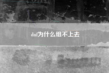 dnf为什么组不上去