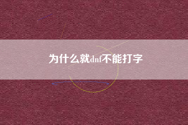 为什么就dnf不能打字