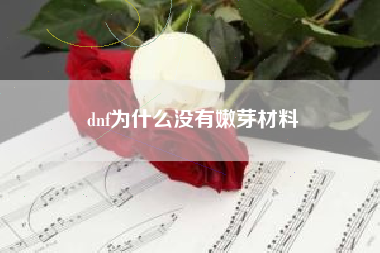 dnf为什么没有嫩芽材料