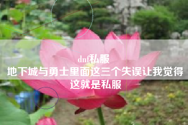 dnf私服 
地下城与勇士里面这三个失误让我觉得这就是私服